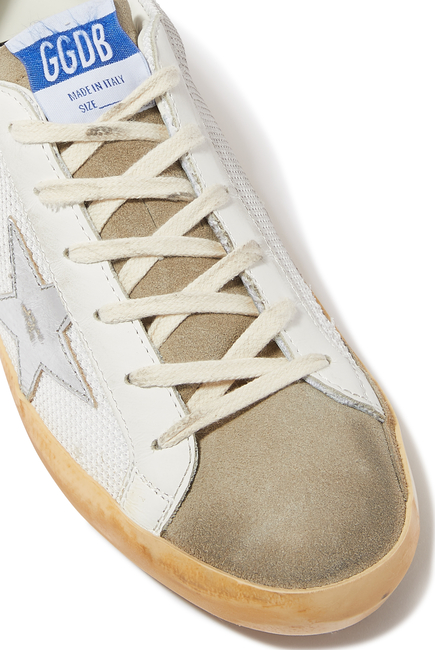 Super-Star Sneakers with Mesh Insert and Silver Star Motif